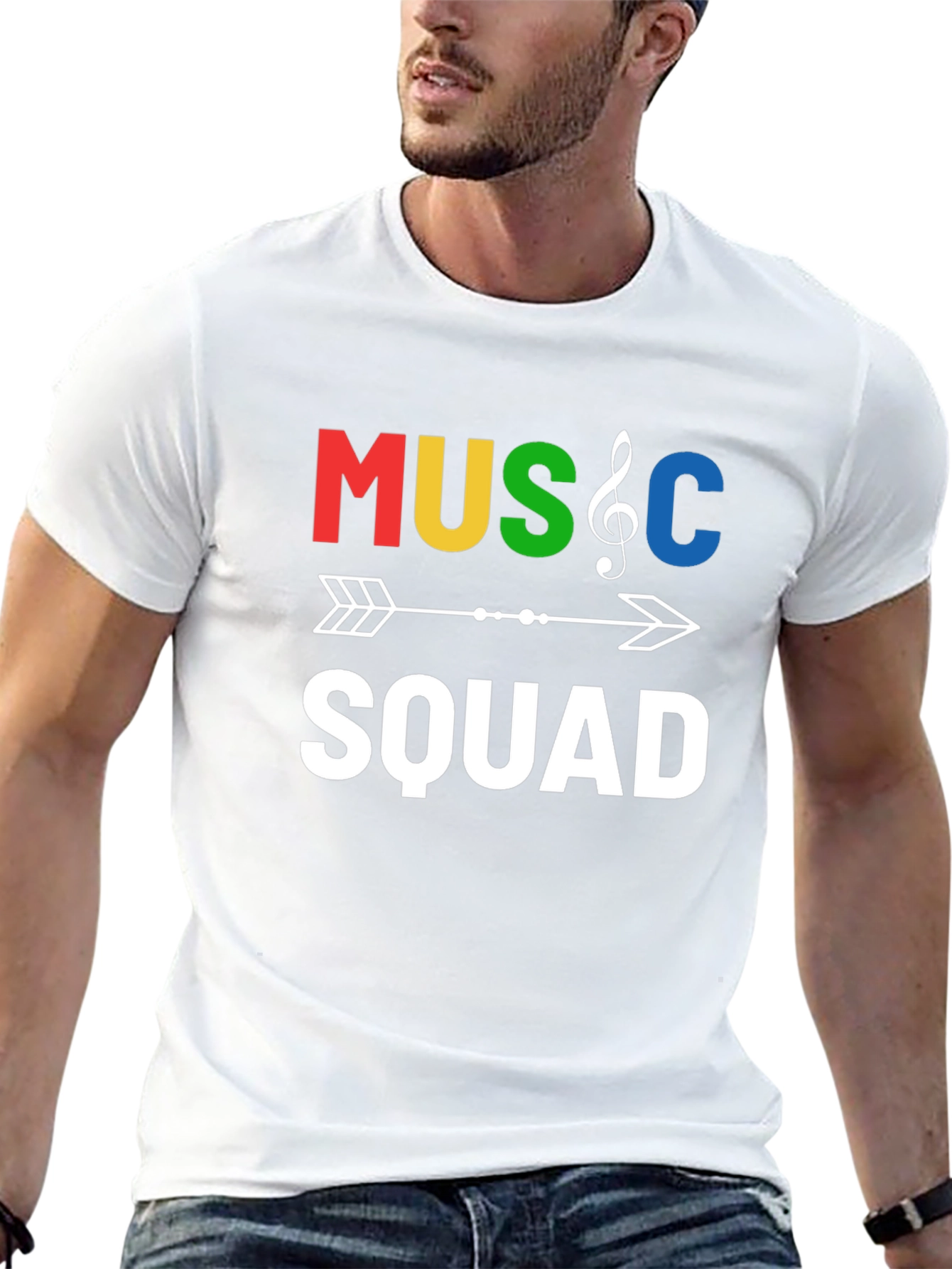 Music Squad Graphic Tee - Black Cotton T-Shirt