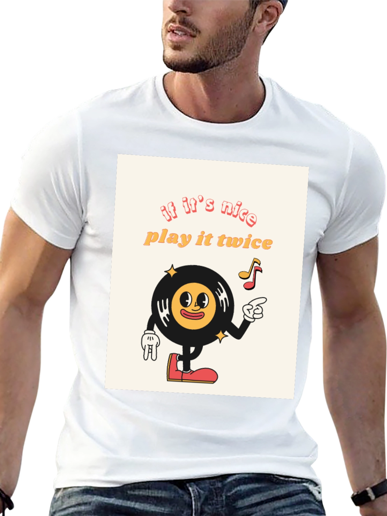 Retro Vinyl Record Cartoon T-Shirt