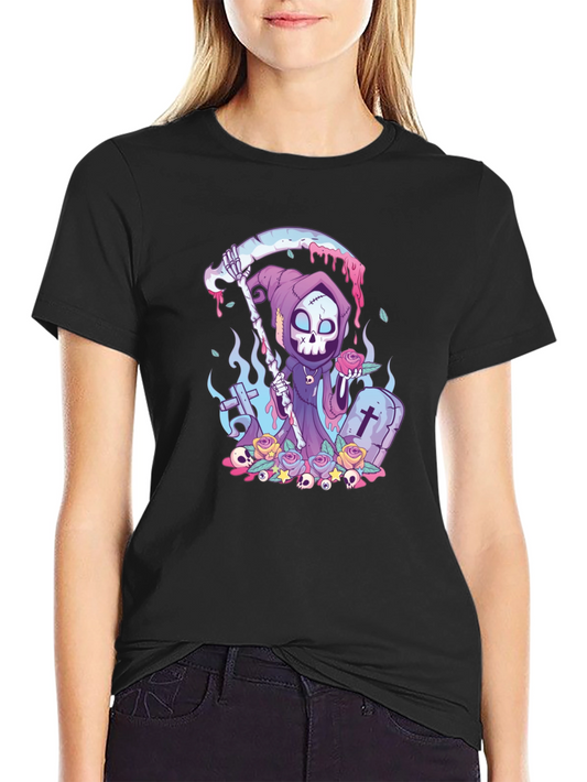 Grim Reaper Graphic Tee - Cartoon Death T-Shirt