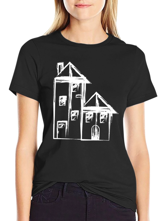 Abstract House Graphic Black Tee