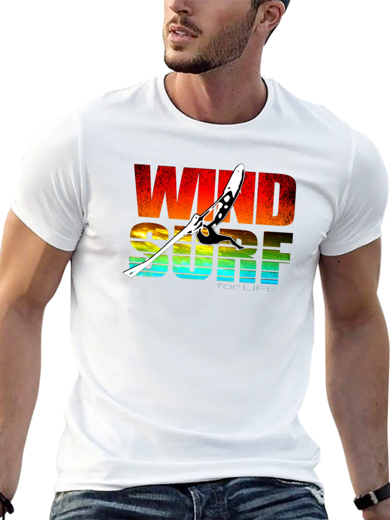 Windsurf for Life Black Graphic T-Shirt