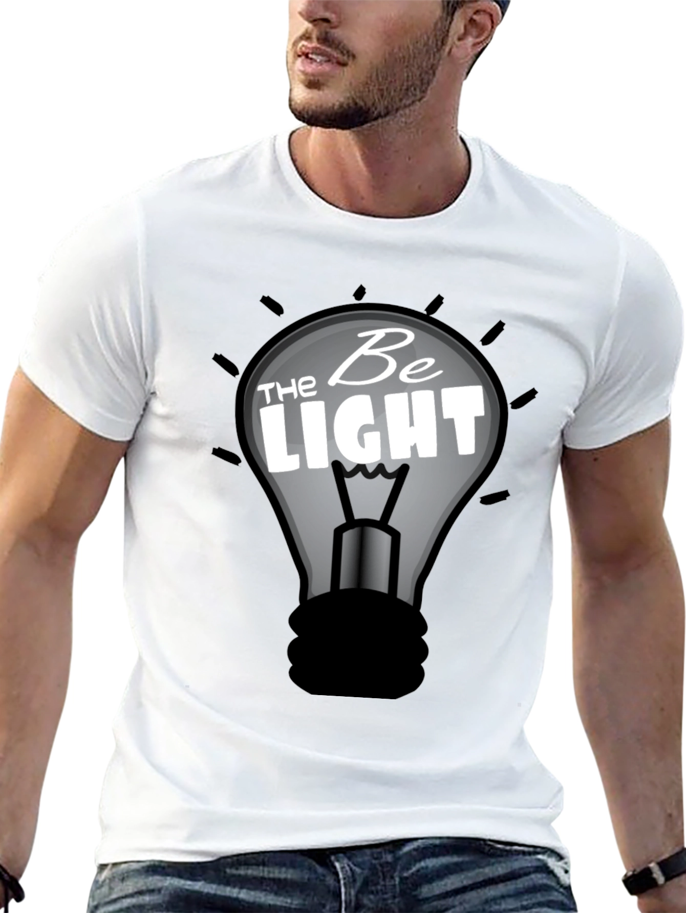 Be The Light Graphic T-Shirt - Black Cotton Tee