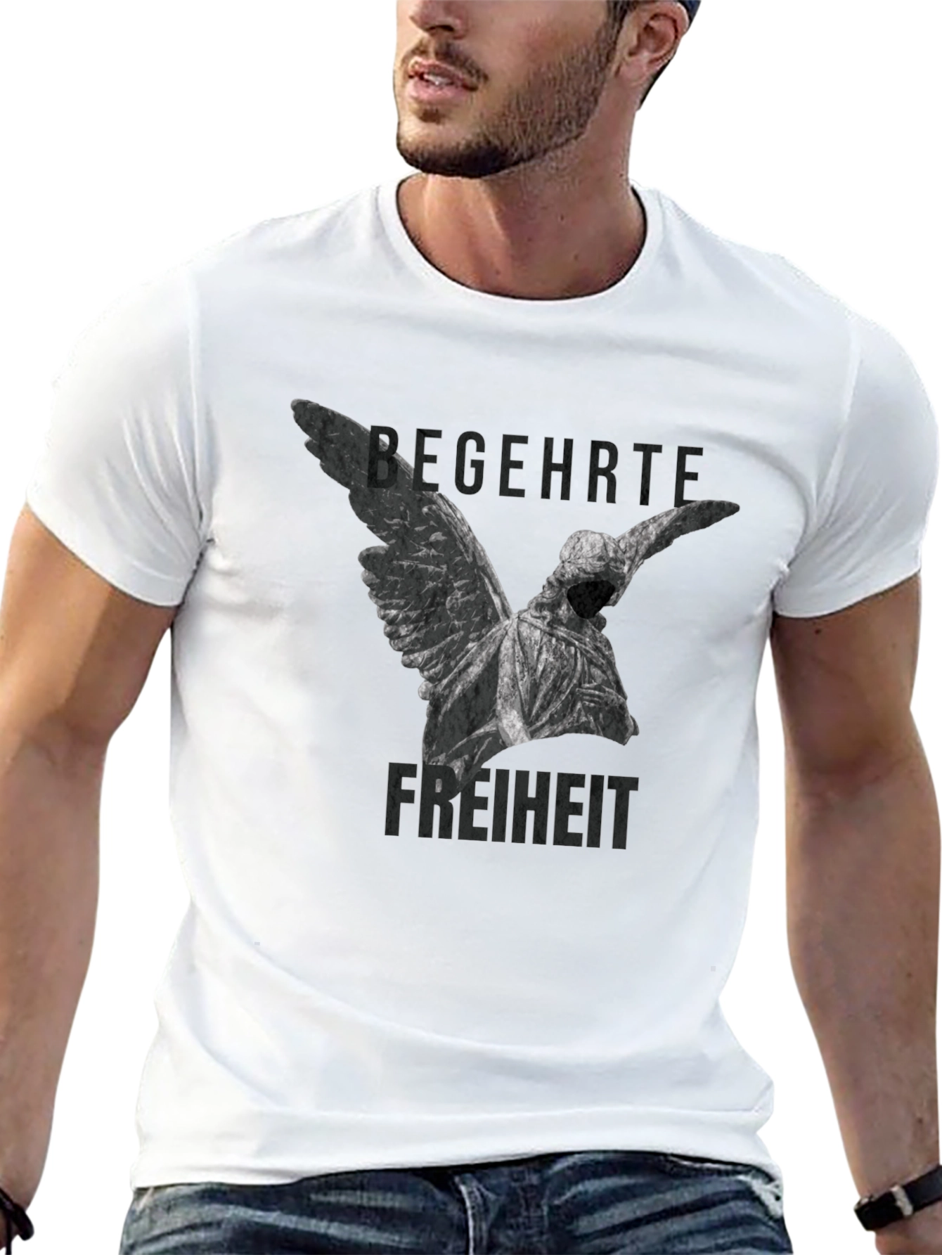 Angel Statue Graphic Tee - Begehrte Freiheit T-Shirt