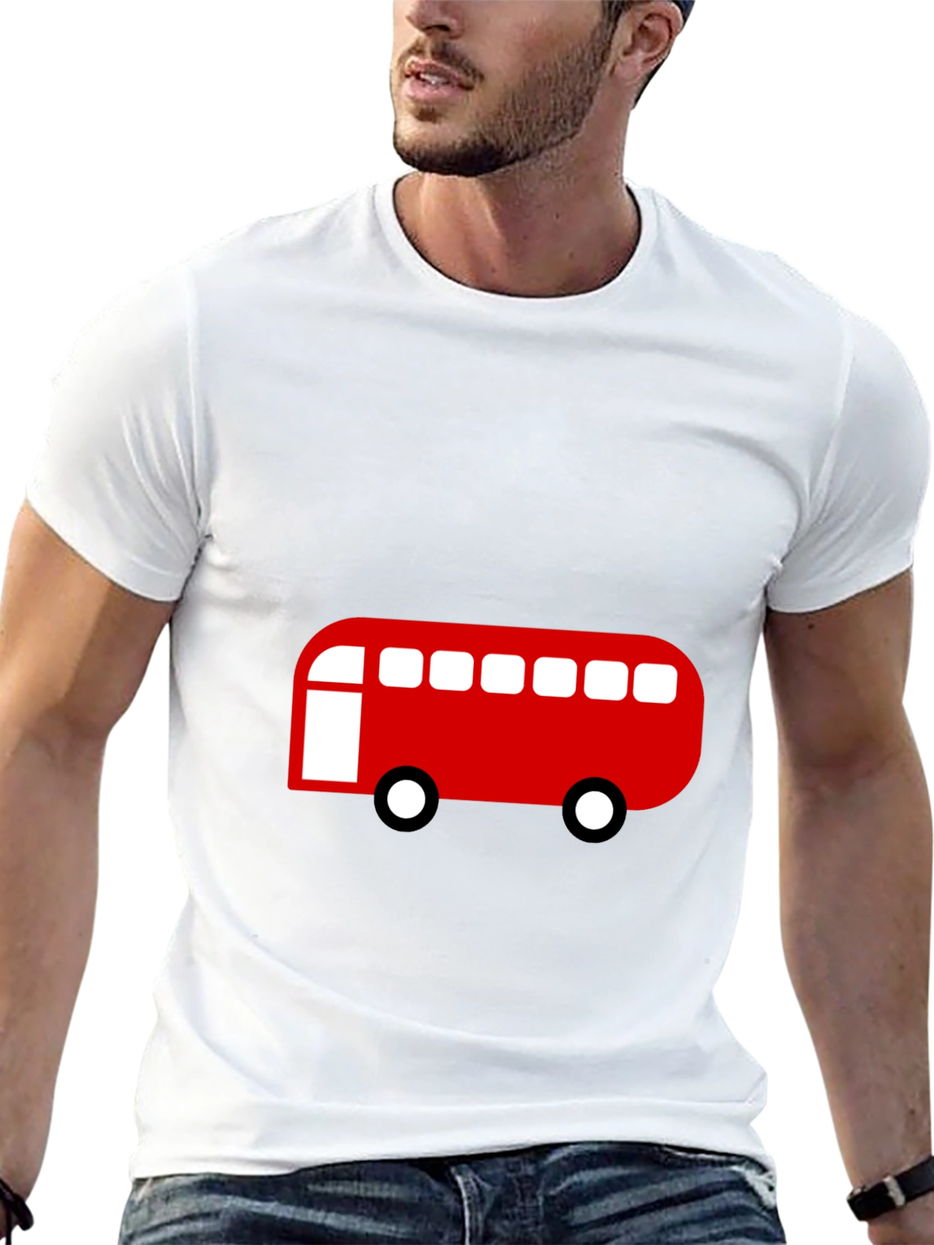 Red Bus Graphic Tee - Classic Style
