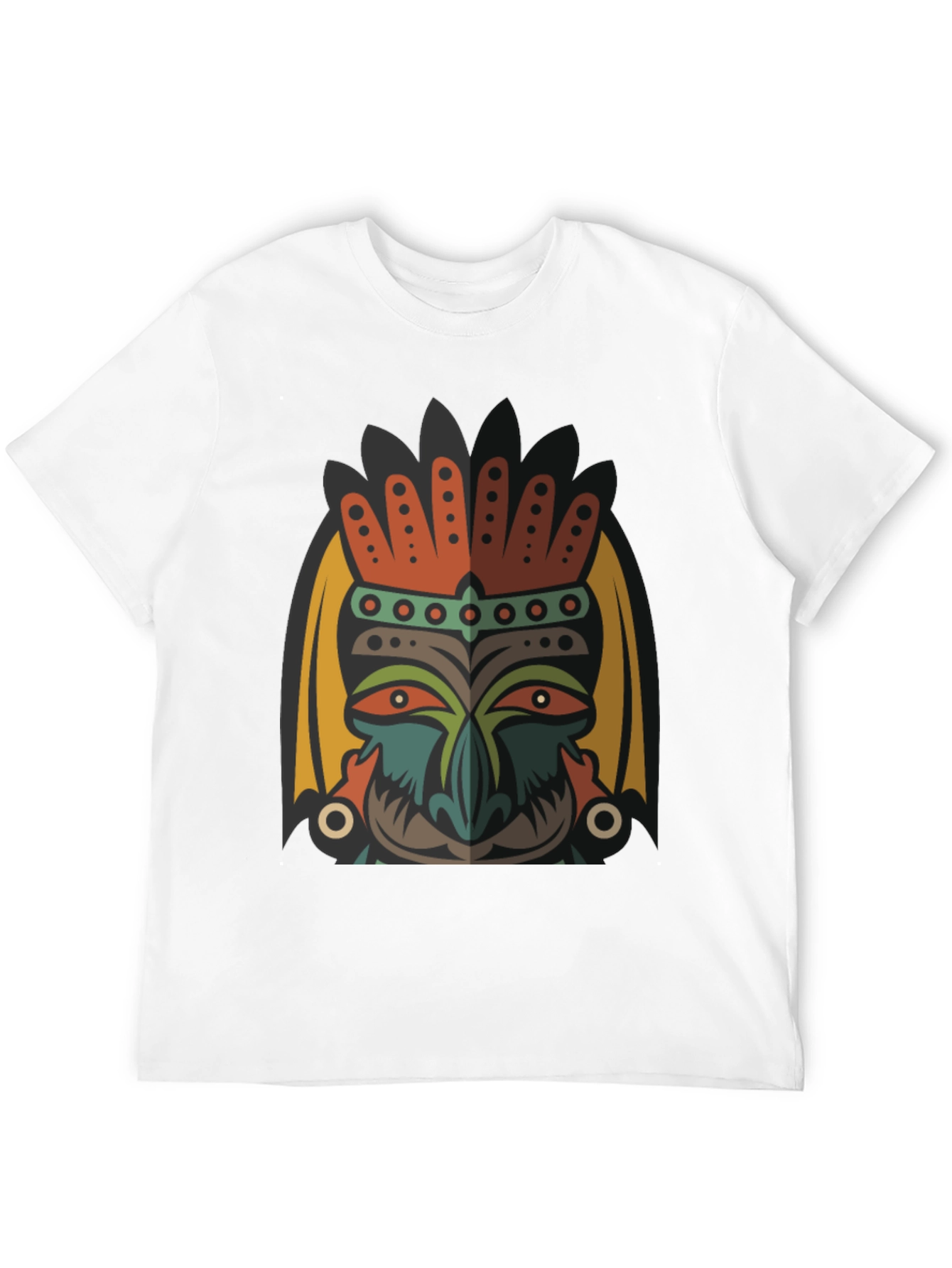 Tribal Mask Graphic Black T-Shirt