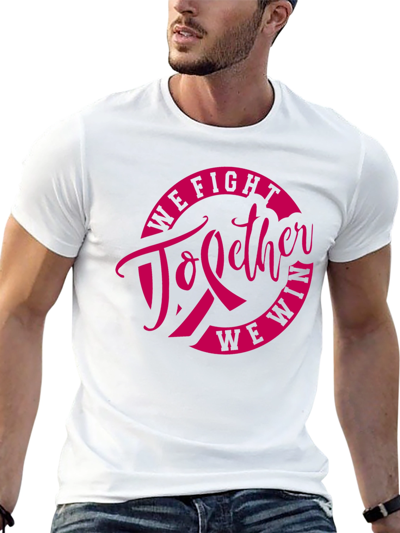 We Fight Together to Win Breast Cancer Awareness T-Shirt