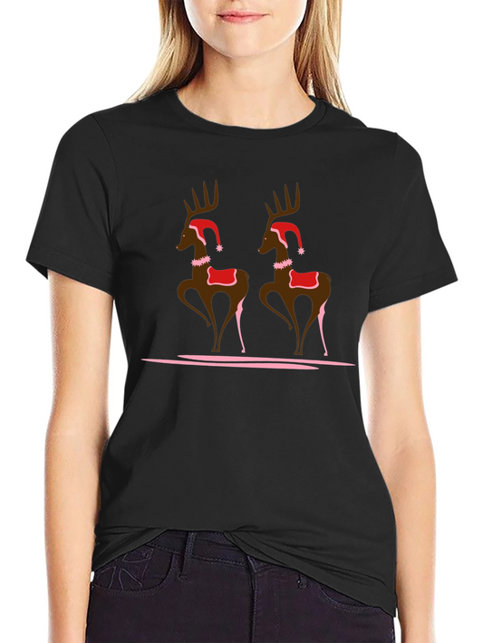 Festive Deer Graphic T-Shirt