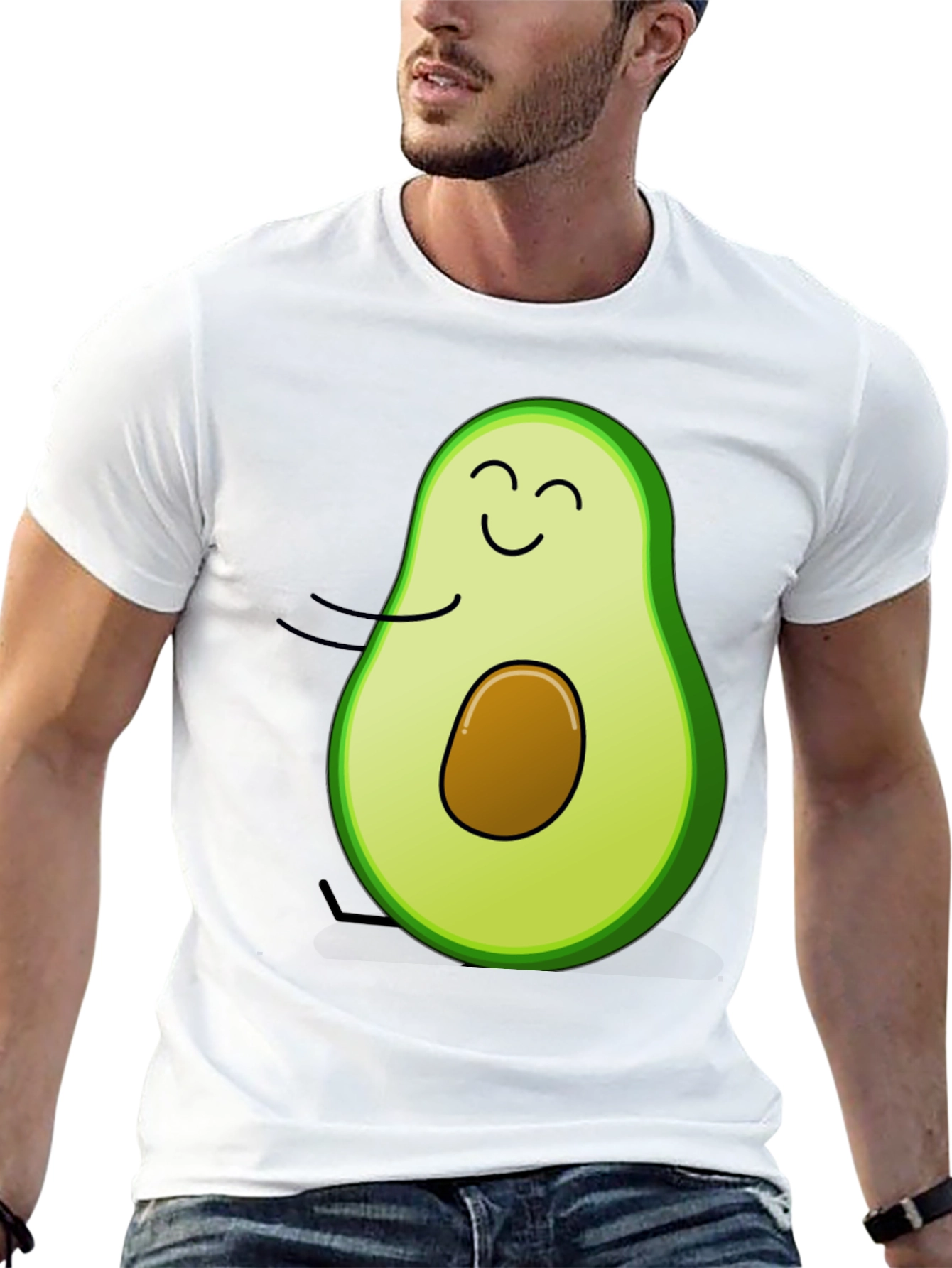 Avocado Graphic Print T-Shirt - Cute Foodie Tee
