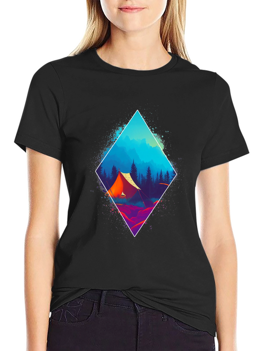Vibrant Camping Scene Graphic Tee