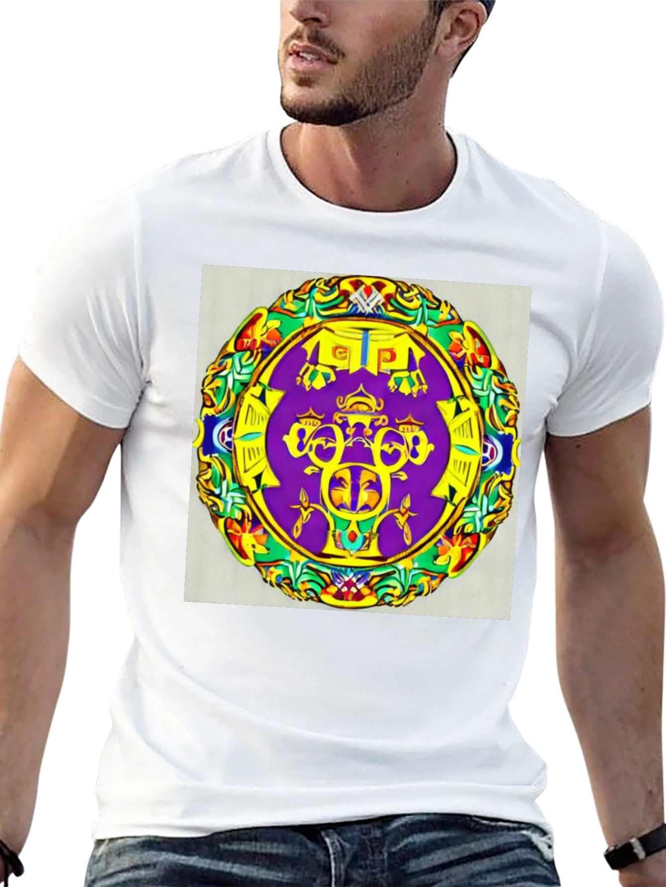 Vibrant Patterned Graphic Tee