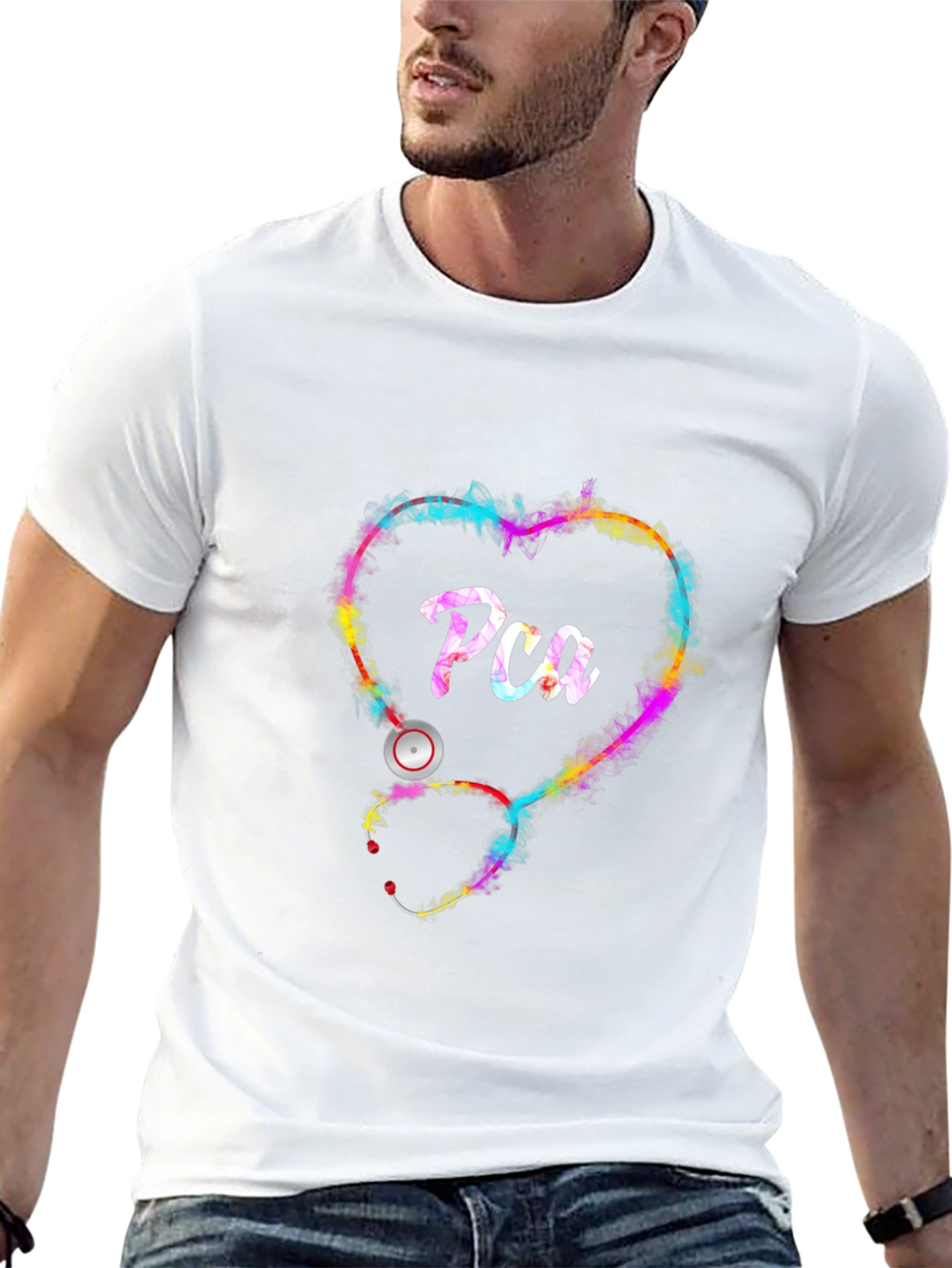 PCA Heart Stethoscope Graphic Tee - Black