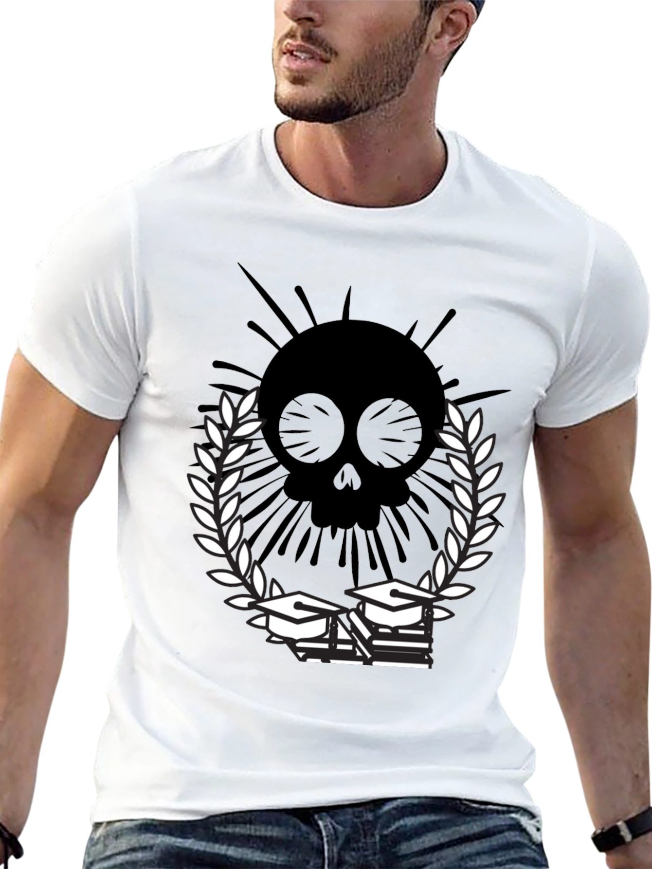 Skull Grad T-Shirt - Academic Style