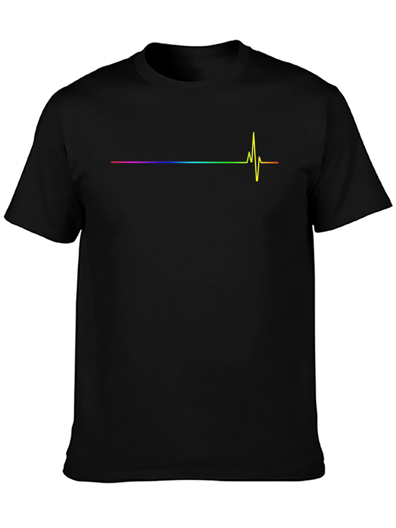 Rainbow Heartbeat Graphic Tee - Modern Casual Style