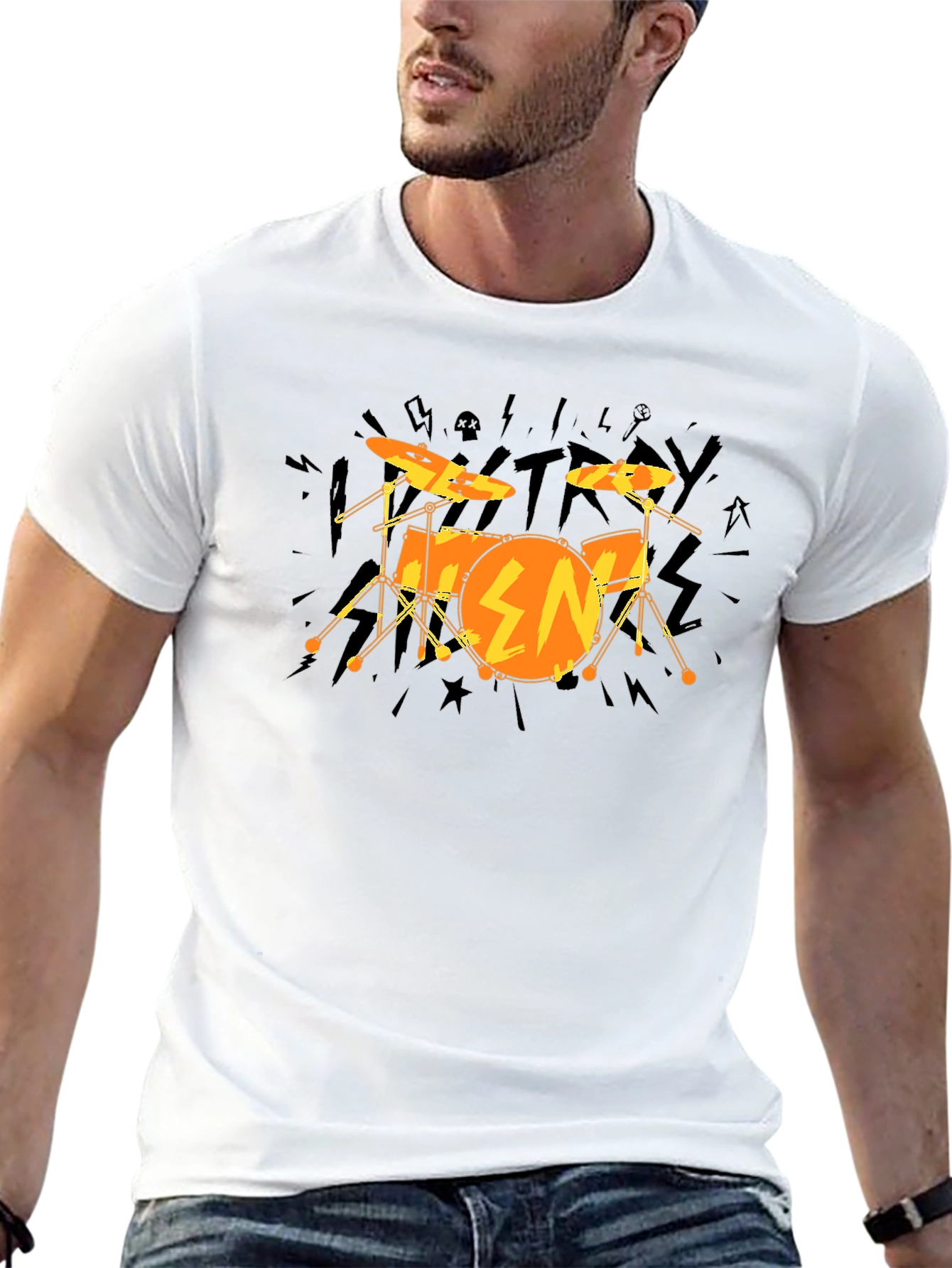 Drum Kit Graphic Tee - Rock Band Style