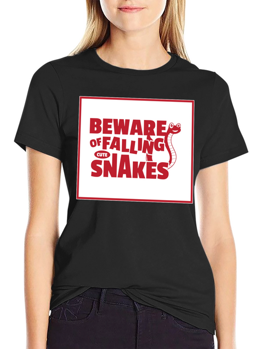 Beware of Falling Cute Snakes Graphic T-Shirt