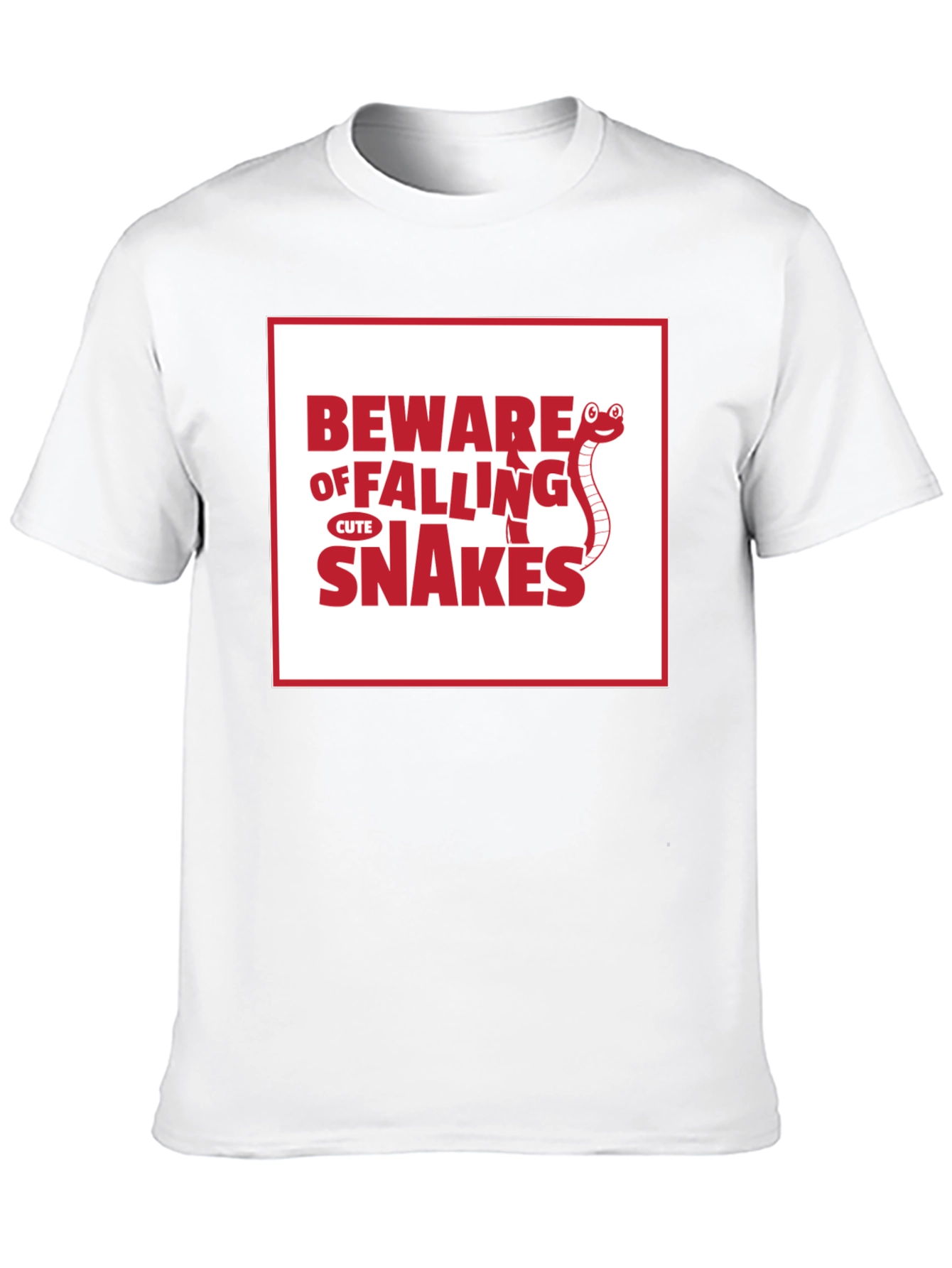 Beware of Falling Cute Snakes Graphic T-Shirt