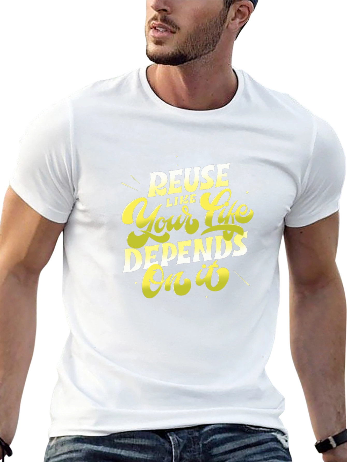 Reuse Like Your Life Depends On It Black T-Shirt