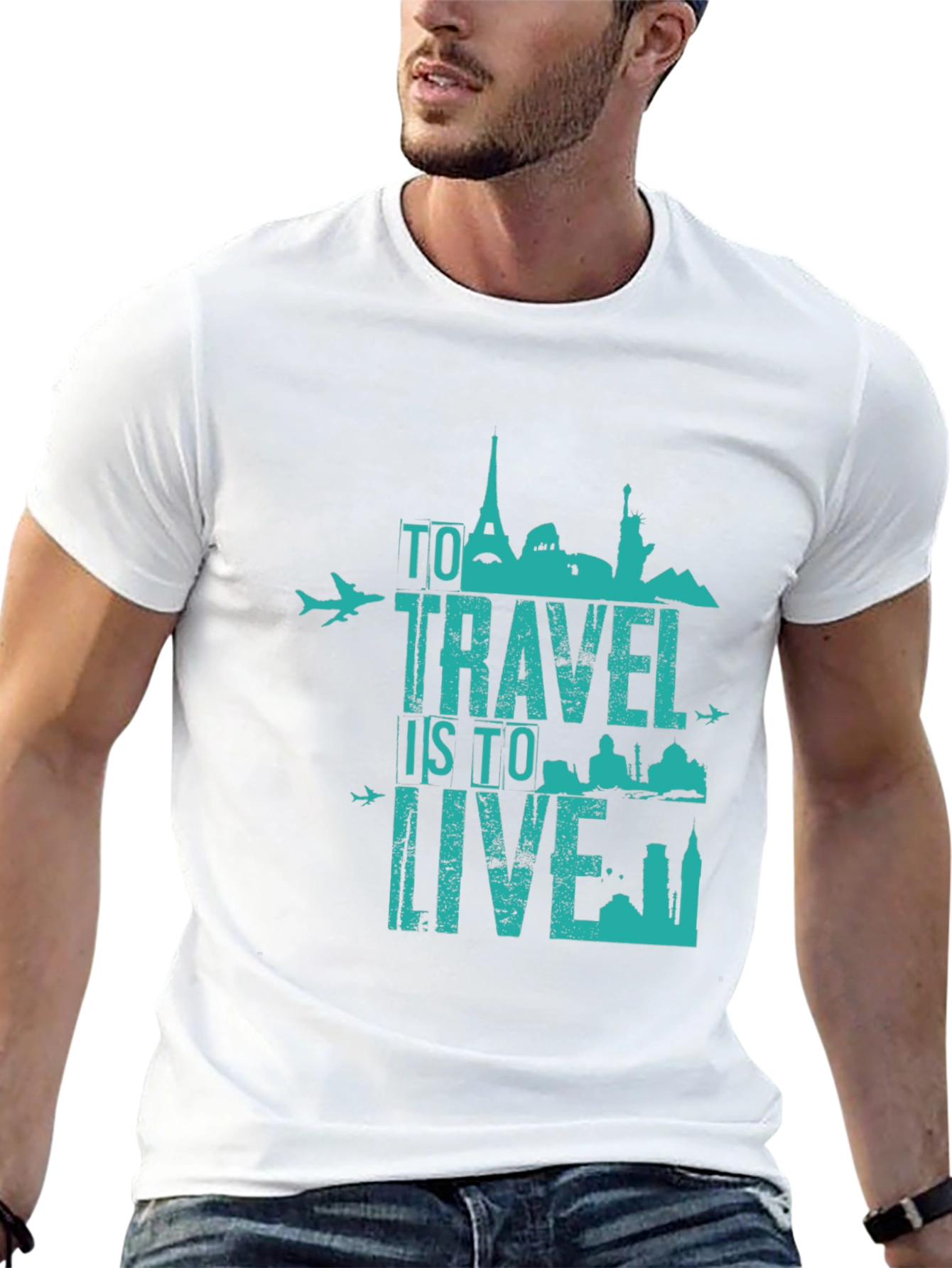 Travel Is To Live Graphic Tee - Black