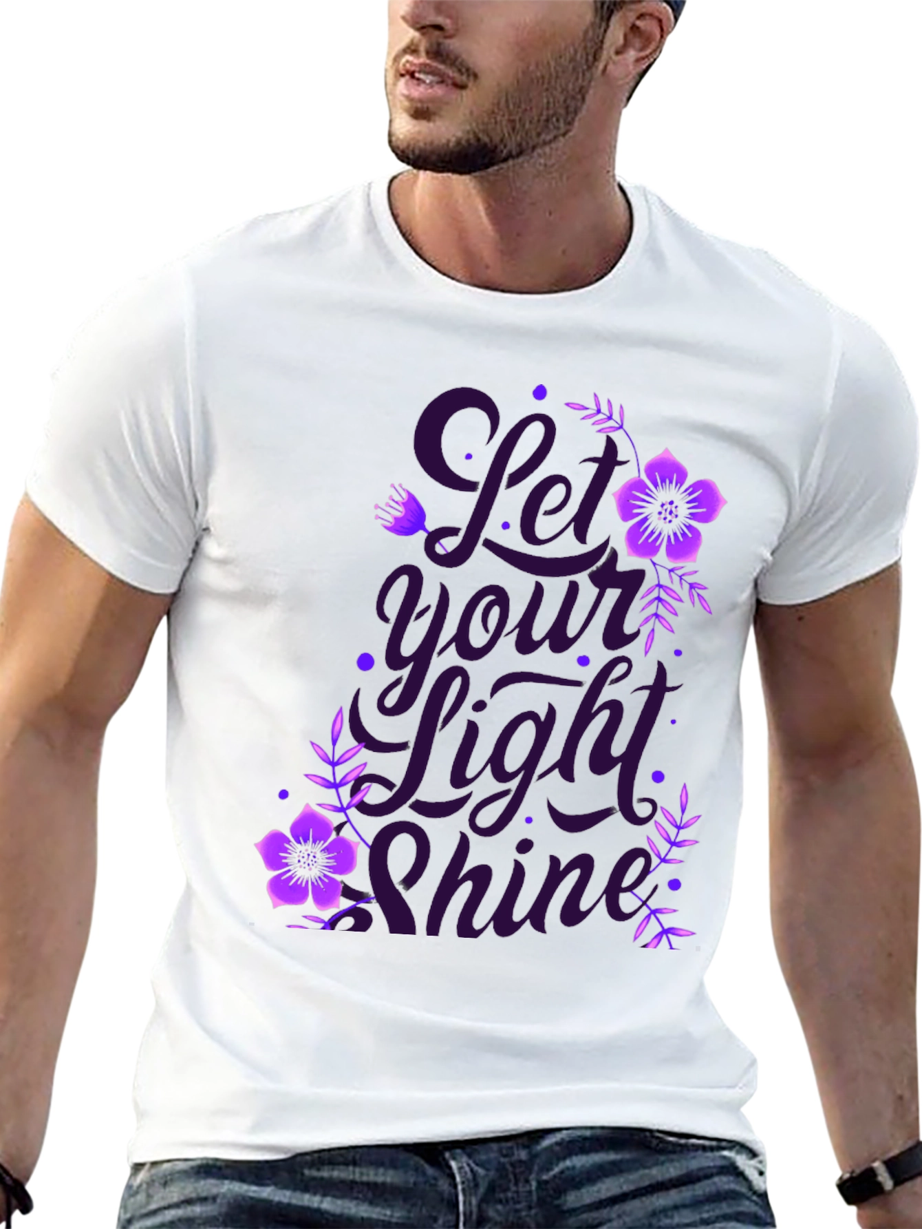 Let Your Light Shine Black Graphic T-Shirt