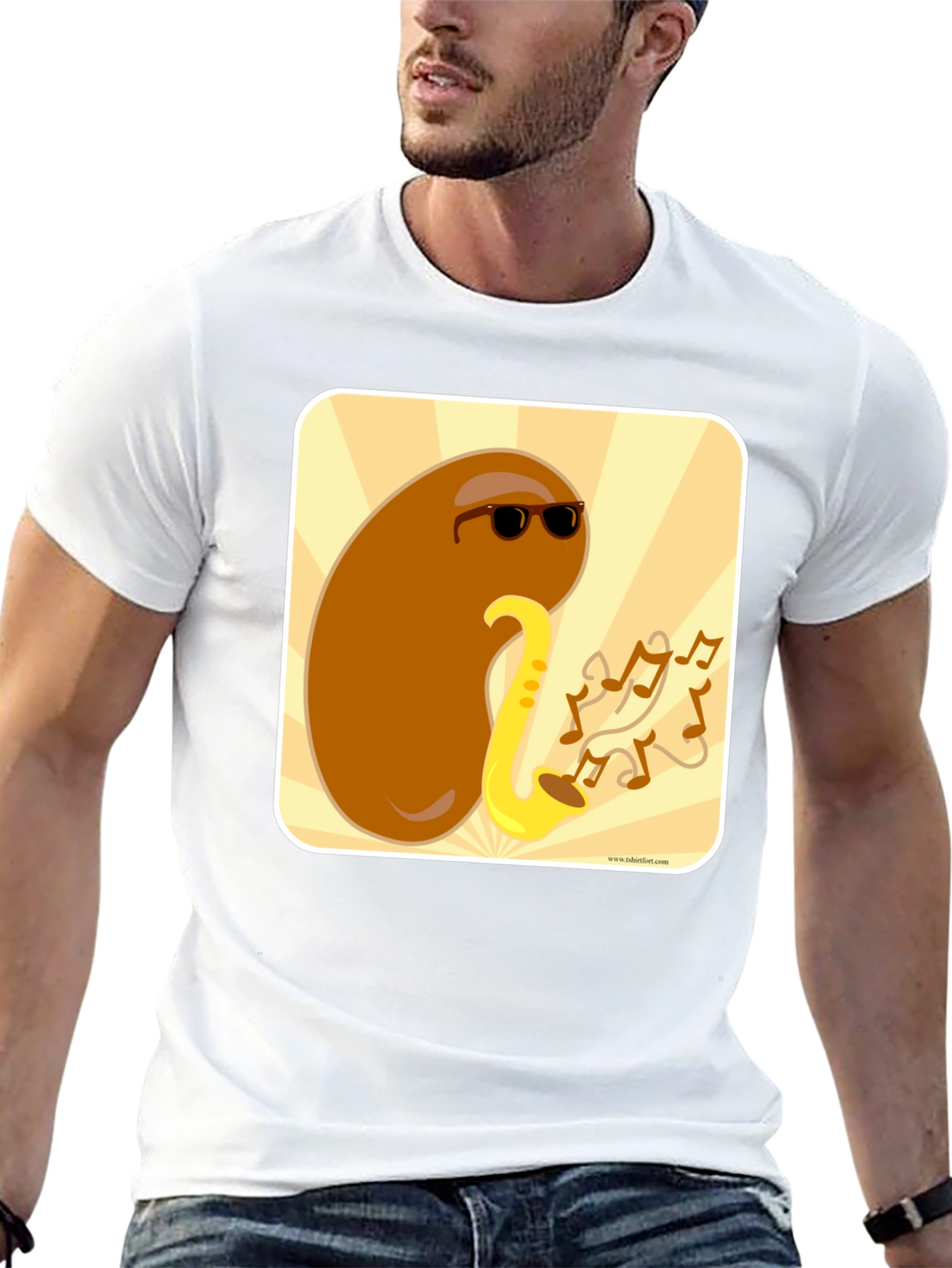 Cool Bean Sax Player Graphic T-Shirt