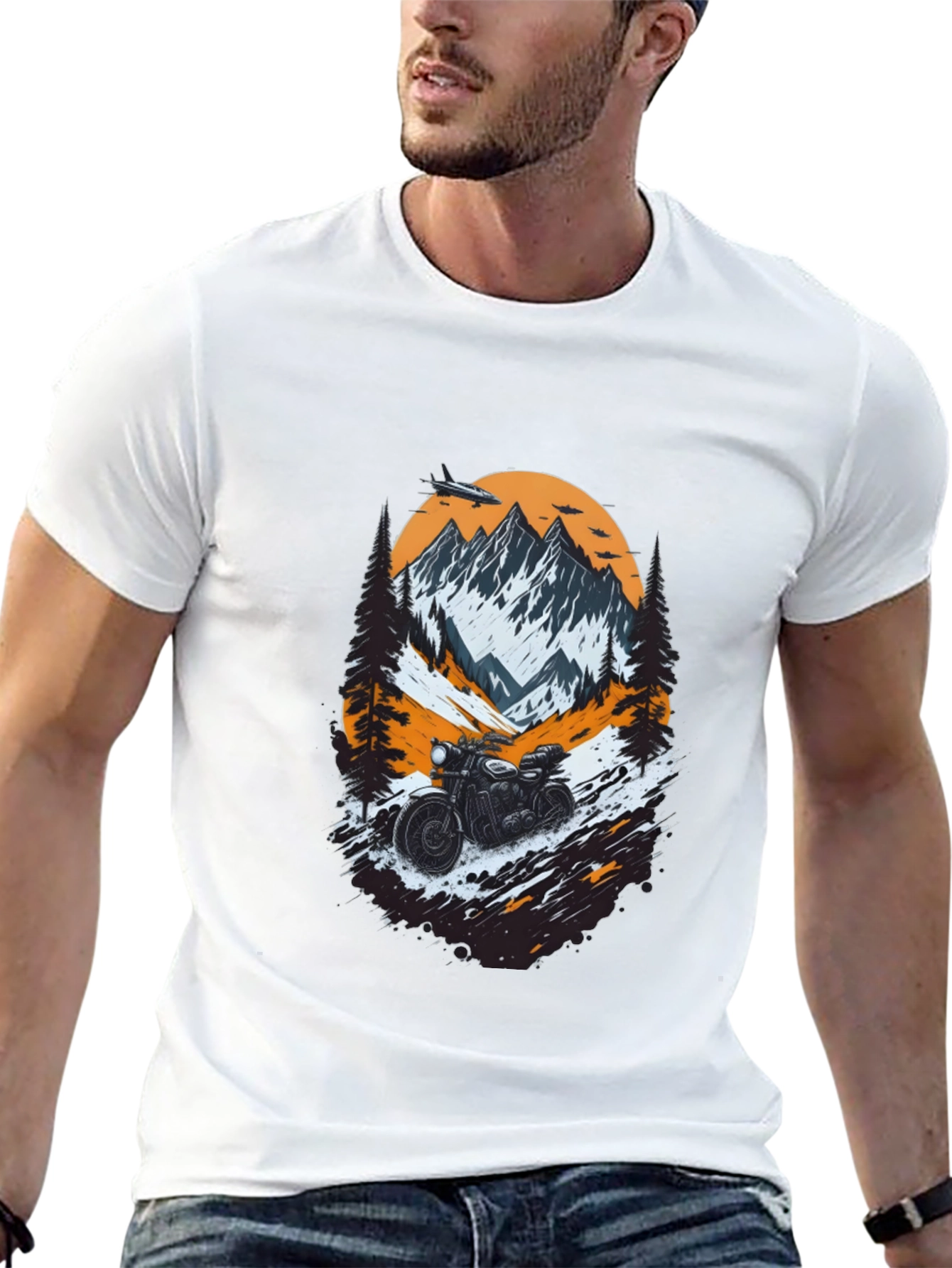 Mountain Motorcycle Graphic Tee