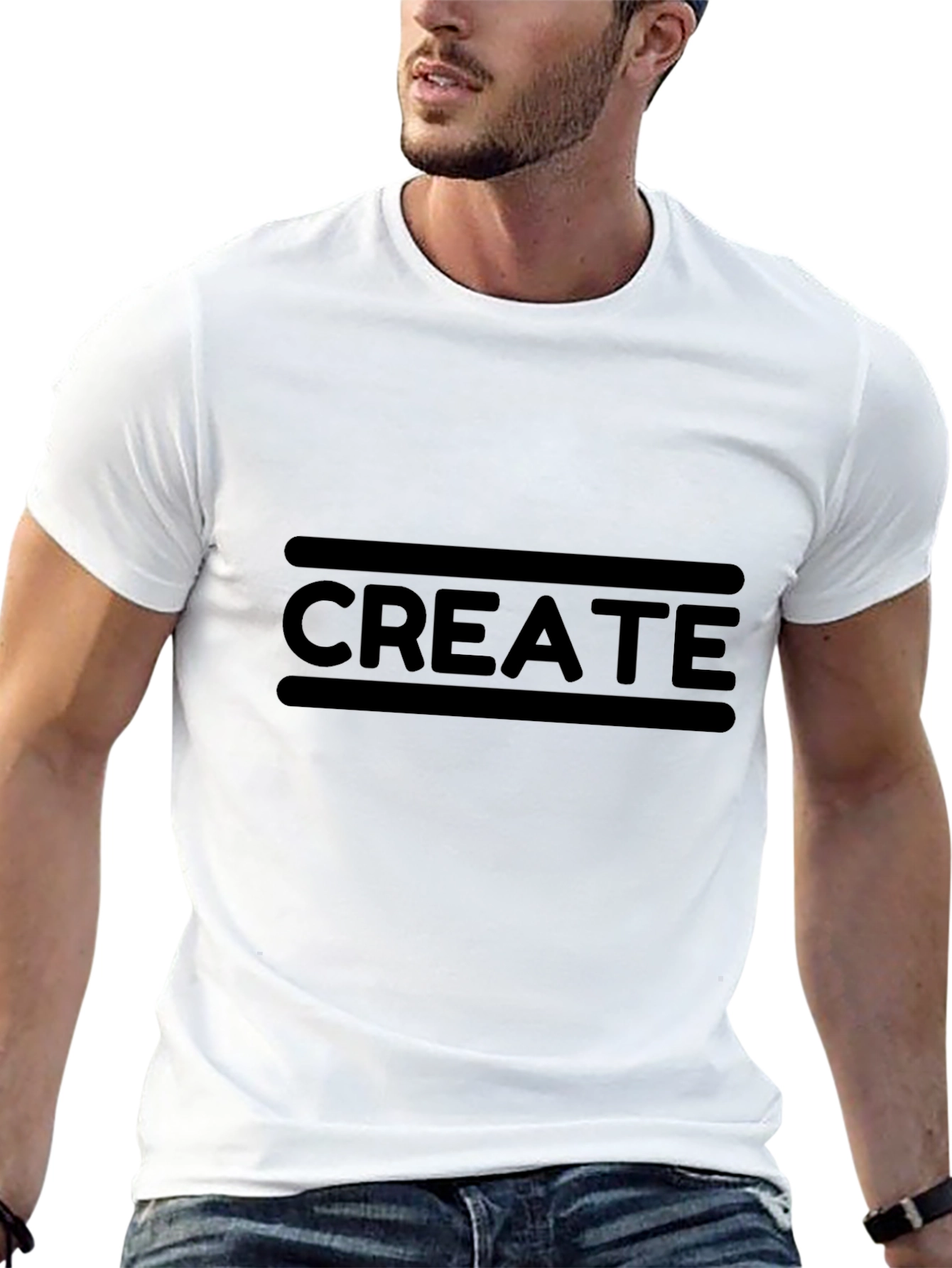 Create Graphic Tee - Black Cotton T-Shirt