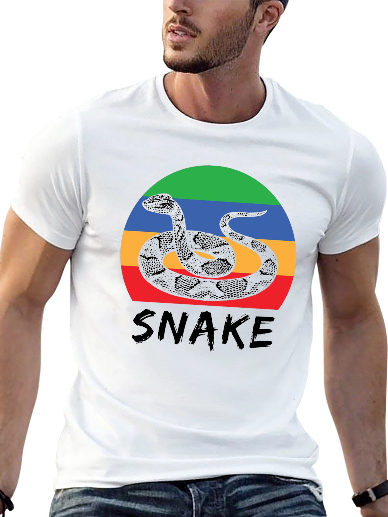 Snake Graphic Tee - Retro Style