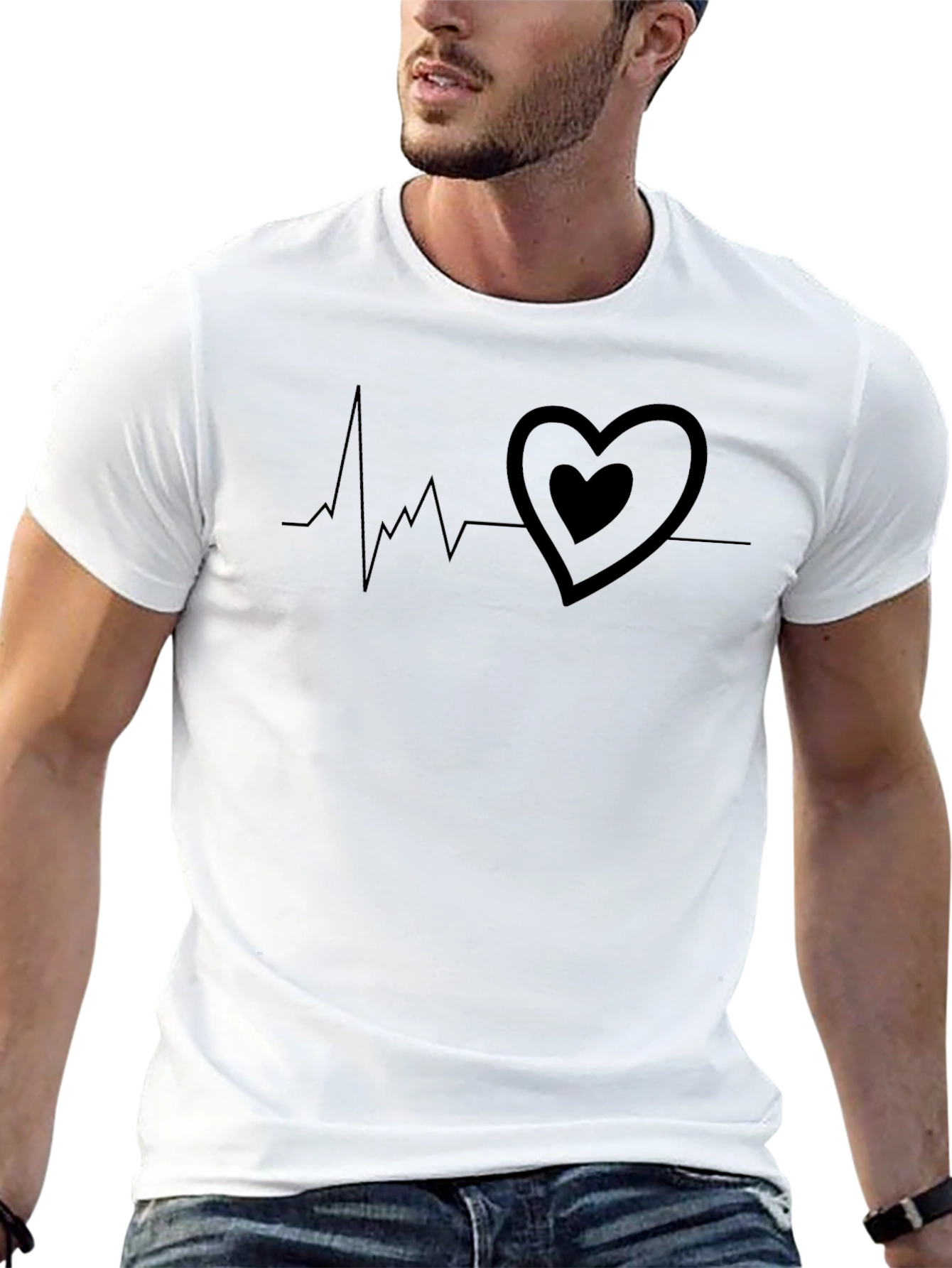 Heartbeat Heart T-Shirt - Stylish Graphic Tee