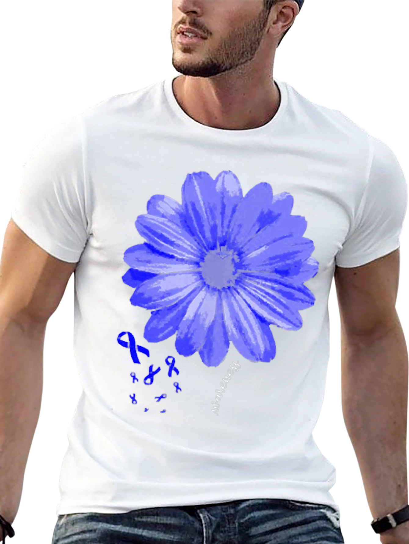 Blue Awareness Flower T-Shirt
