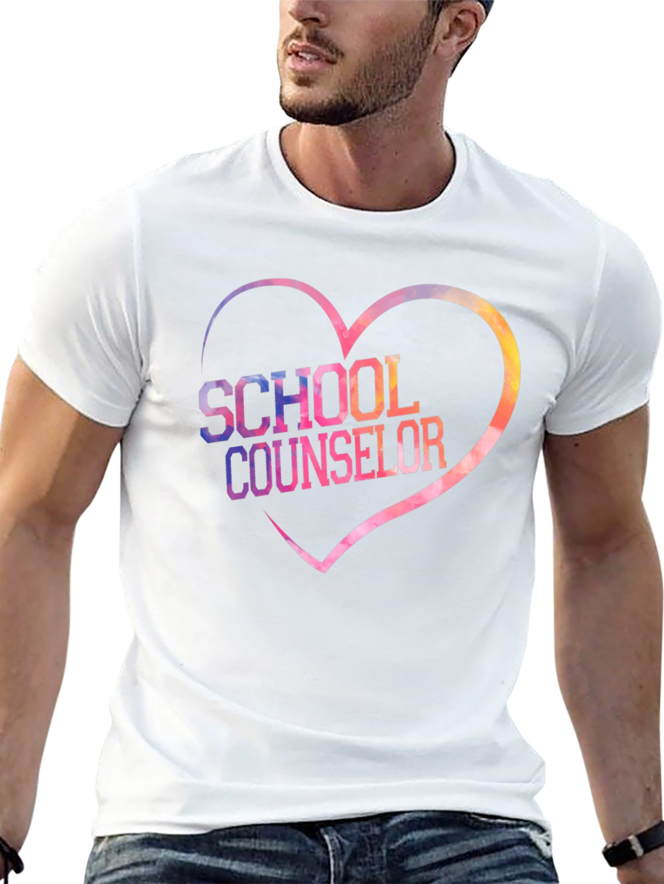 School Counselor Heart Graphic T-Shirt