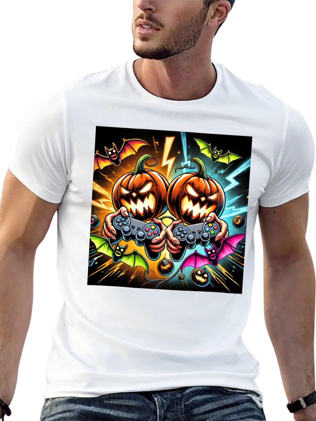 Halloween Gaming T-Shirt Pumpkin Game Controller