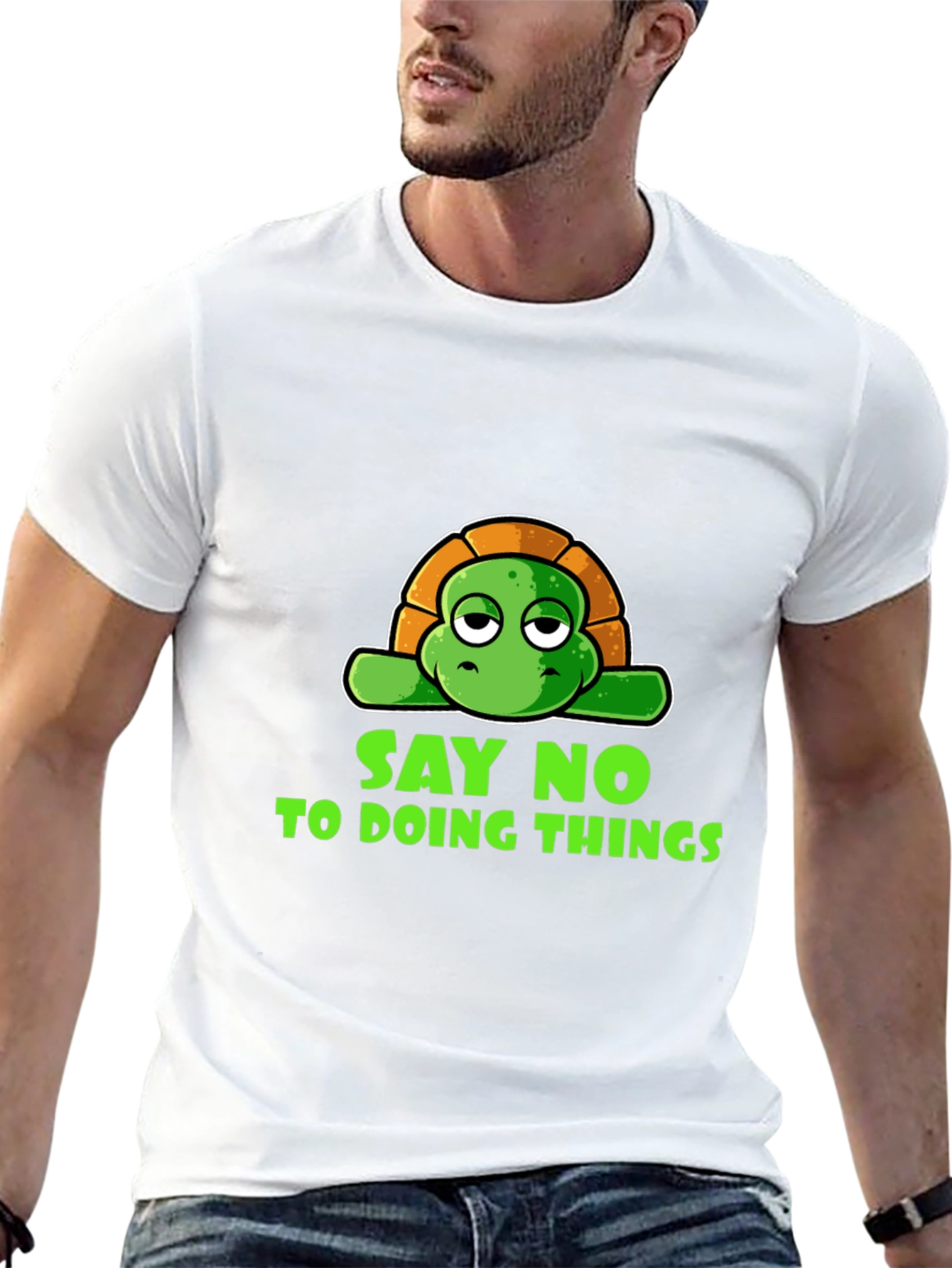 Funny Turtle Say No Graphic T-Shirt