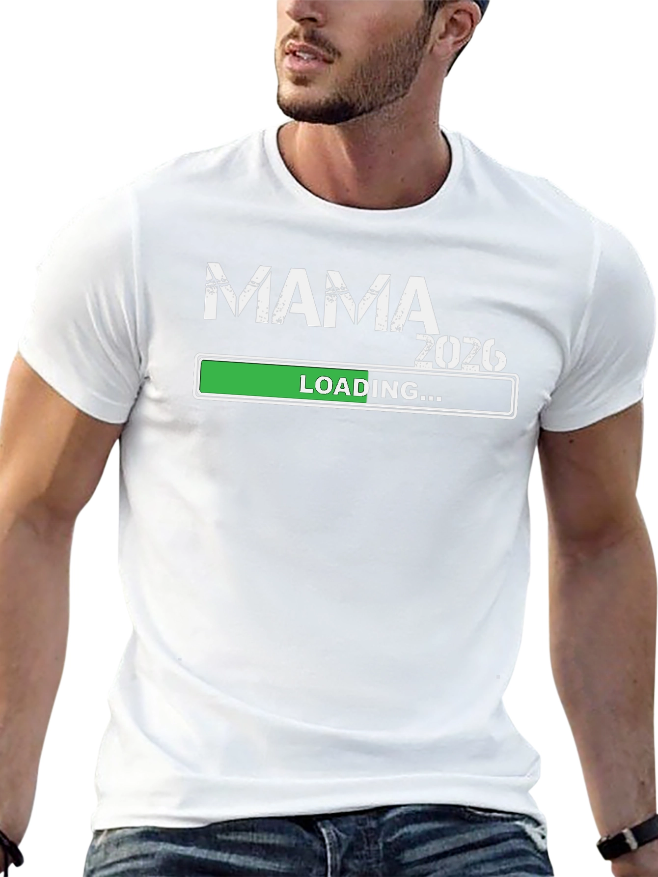 Mama 2026 Loading T-Shirt - Pregnancy Announcement Tee