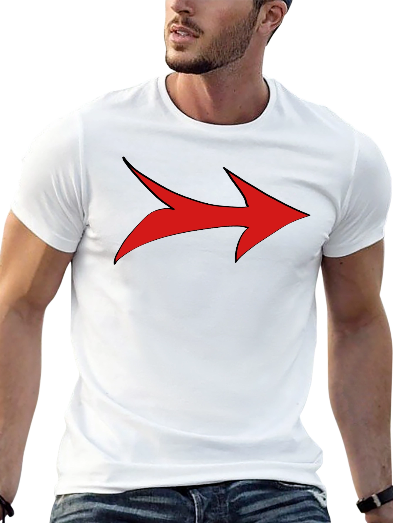 Bold Arrow Graphic Tee - Black