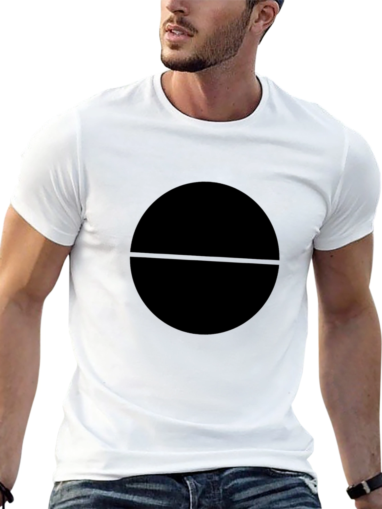 Minimalist Black Circle Graphic T-Shirt
