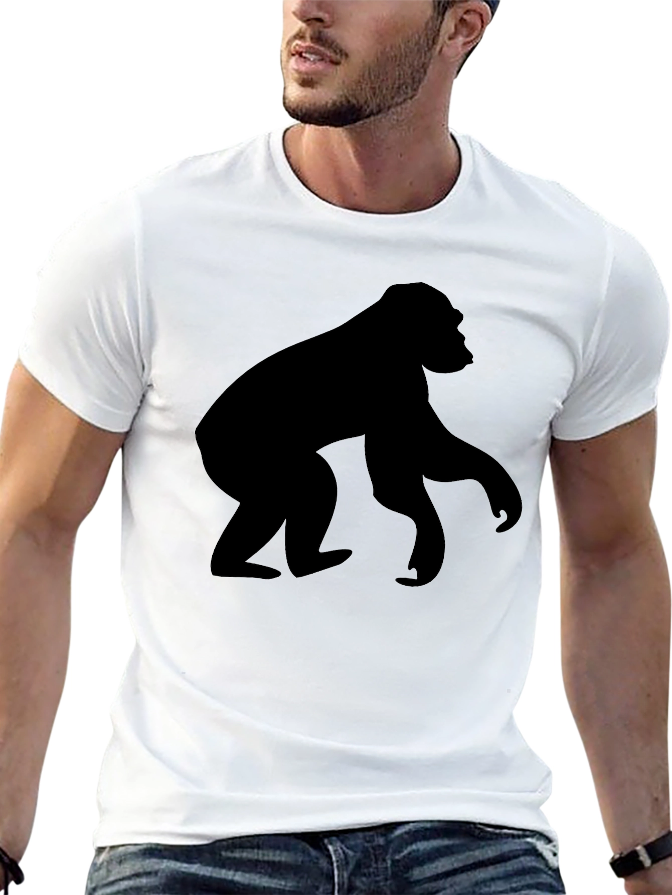 Cool Gorilla Silhouette Black T-Shirt