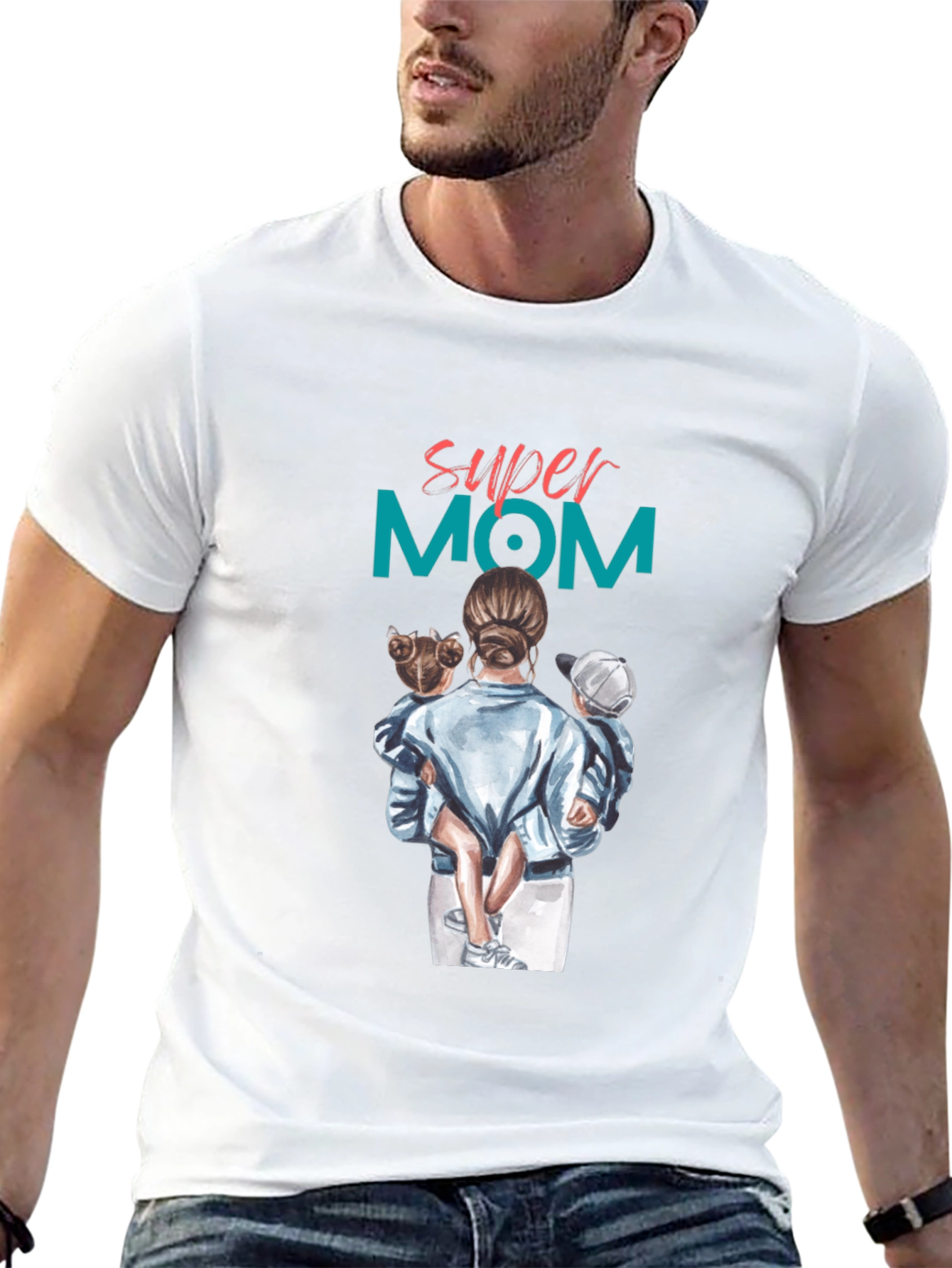 Super Mom Graphic Tee - Black Casual T-Shirt