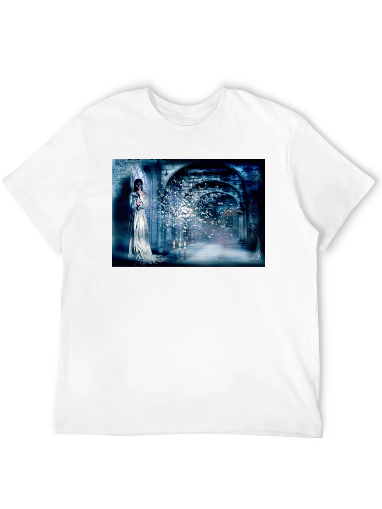 Mystical T-Shirt: Gothic Bride & Birds Design
