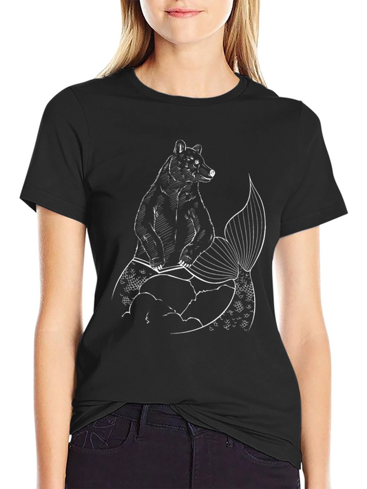 Bearmaid Funny Graphic T-Shirt - Black