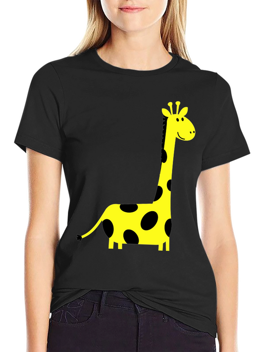 Black T-Shirt with Giraffe Print