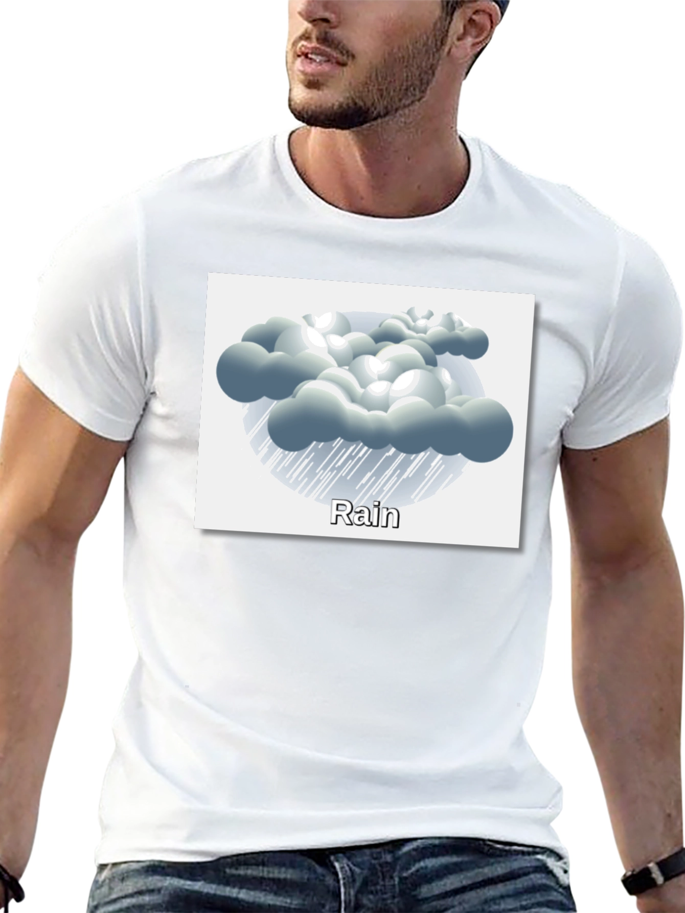 Rain Cloud Graphic Tee - Weather Theme Shirt