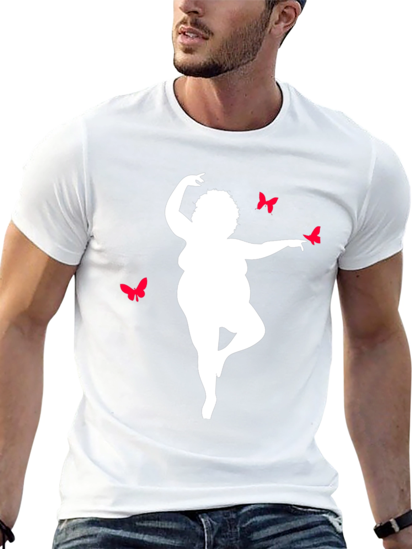 Curvy Woman Butterfly Graphic T-Shirt