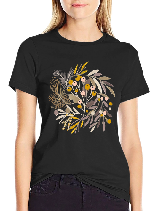 Botanical Print Crew Neck Tee