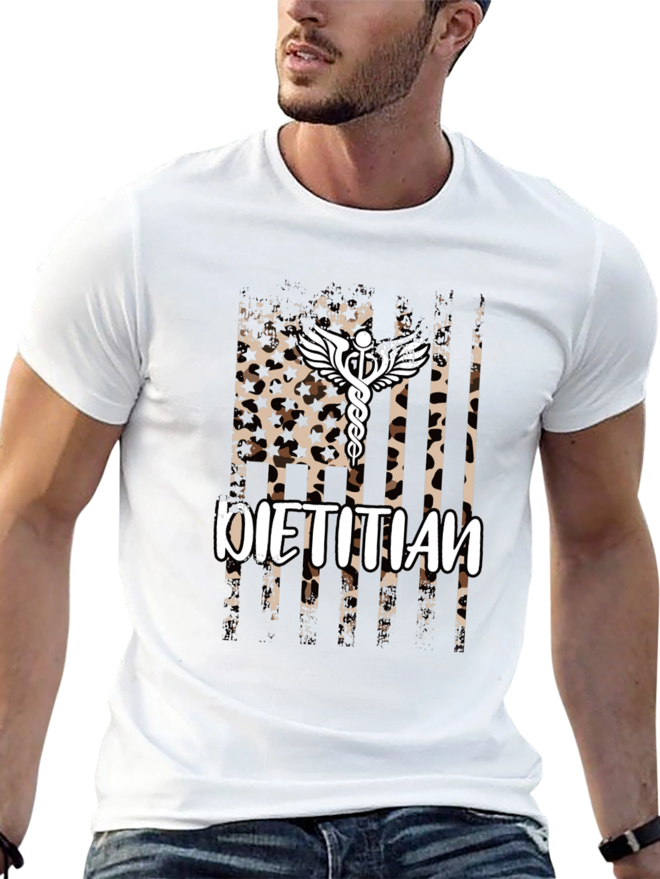 Dietitian Leopard Print Graphic T-Shirt