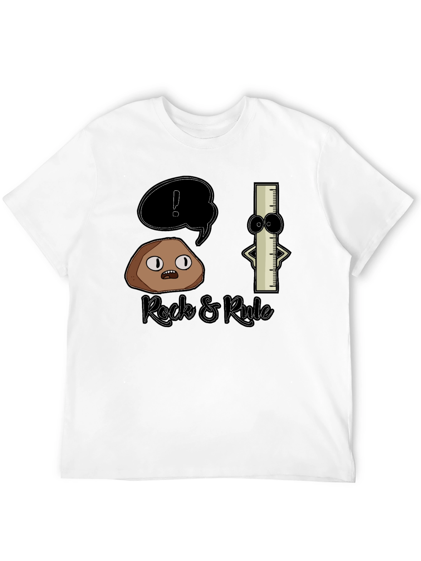 Rock & Rule Graphic T-Shirt - Cartoon Comedy Tee