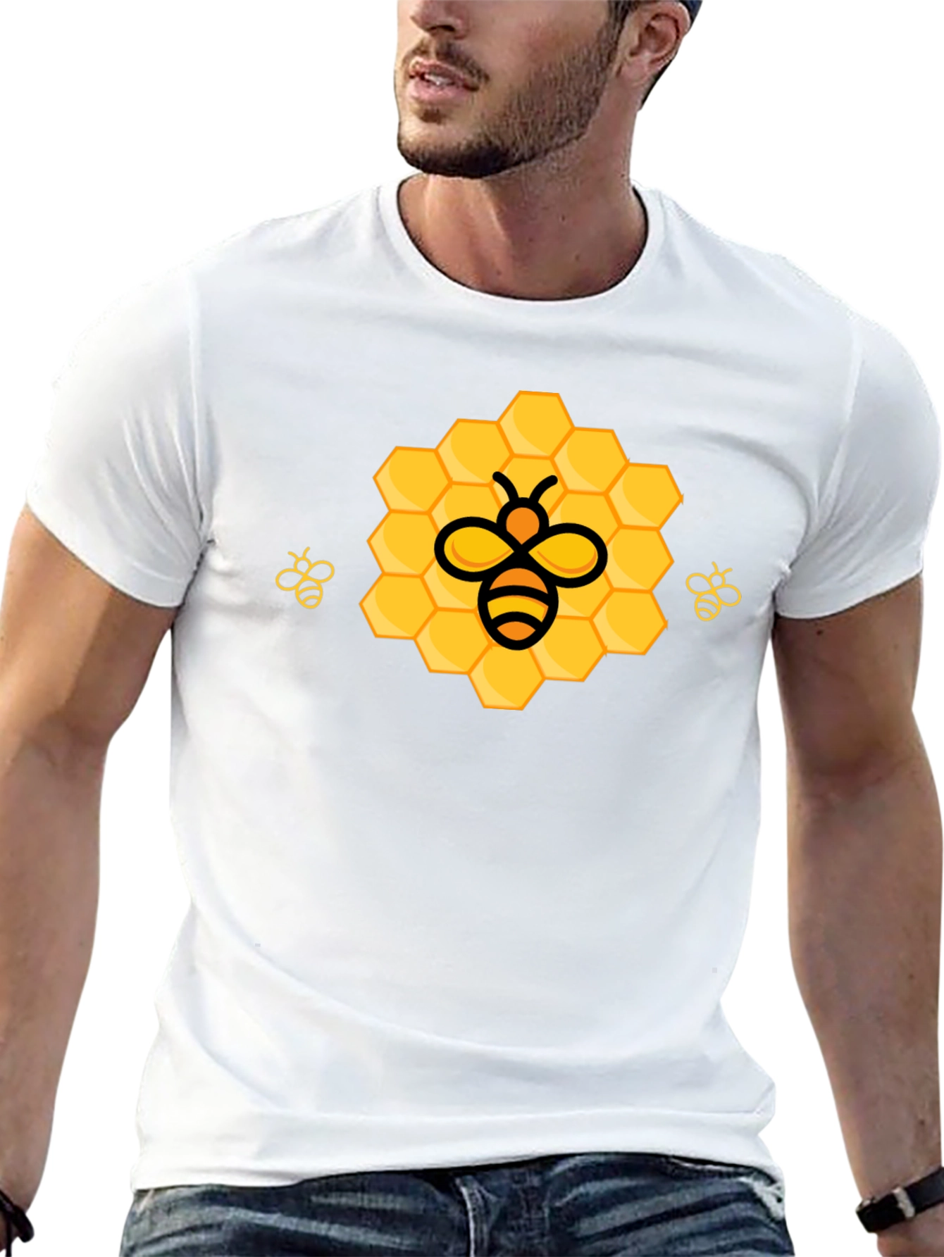 Honeycomb Bee Graphic T-Shirt