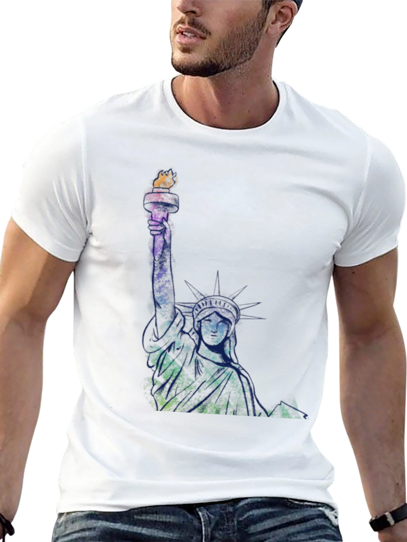 Statue of Liberty Graphic Tee - Black