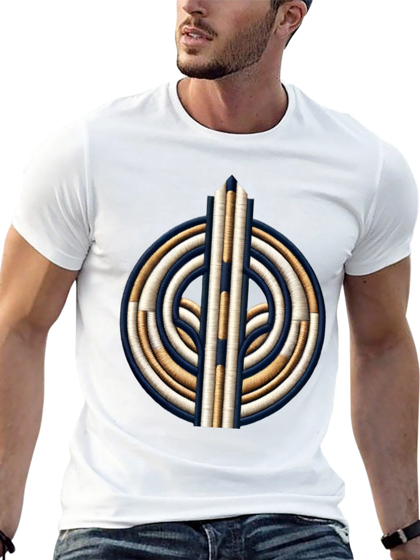 Embroidered Graphic T-Shirt - Black