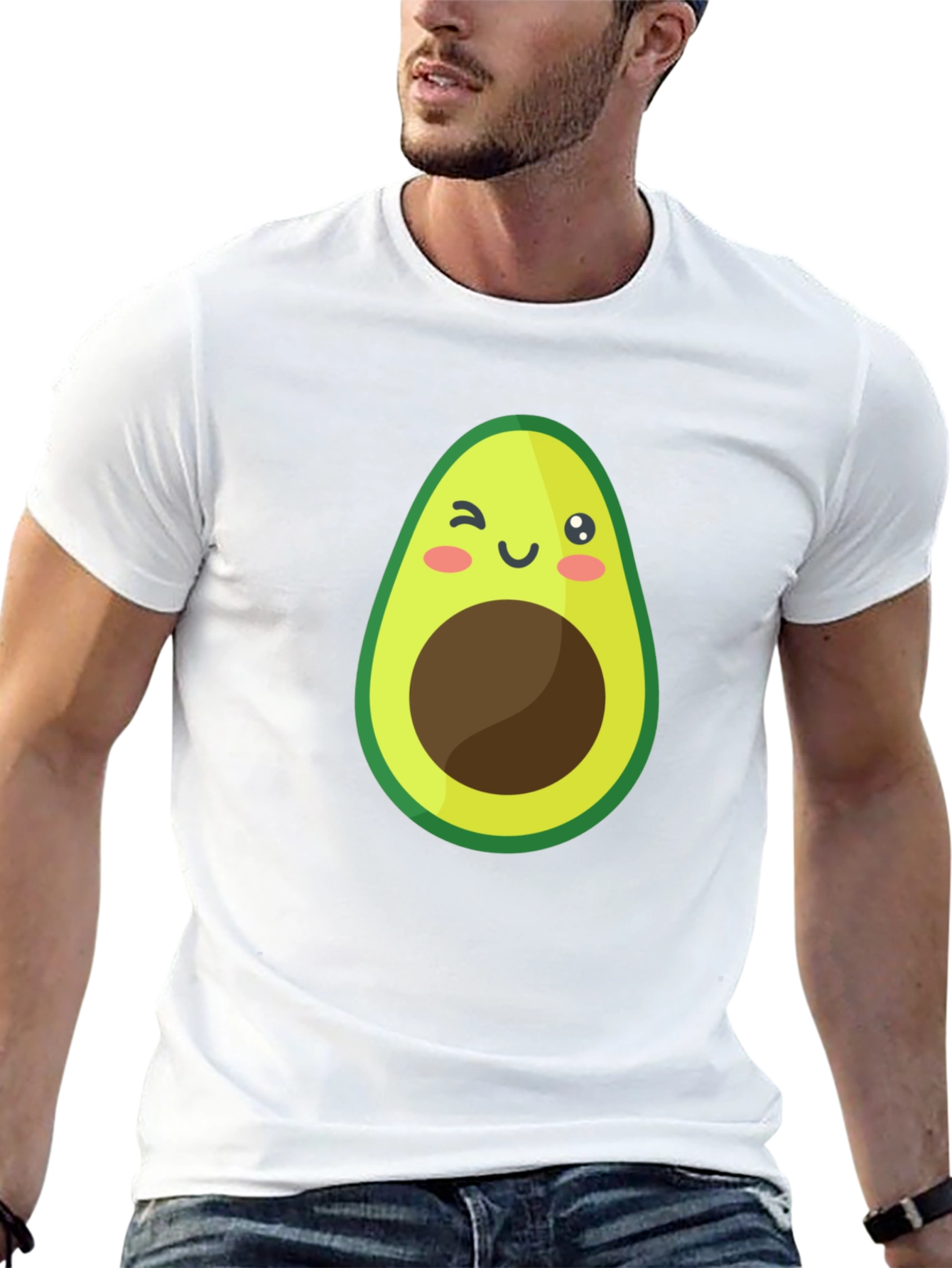 Cute Avocado Graphic Black T-Shirt