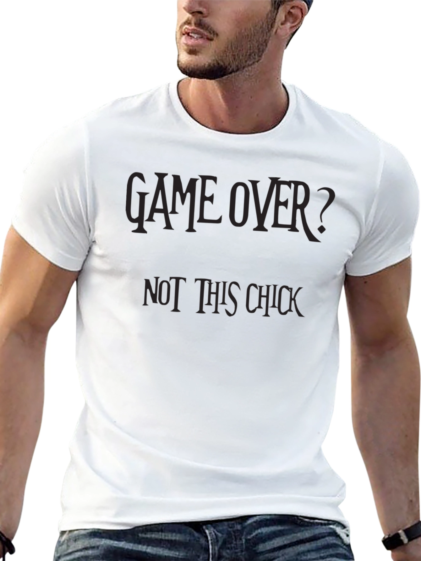 Game Over? Not This Chick Black Graphic T-Shirt
